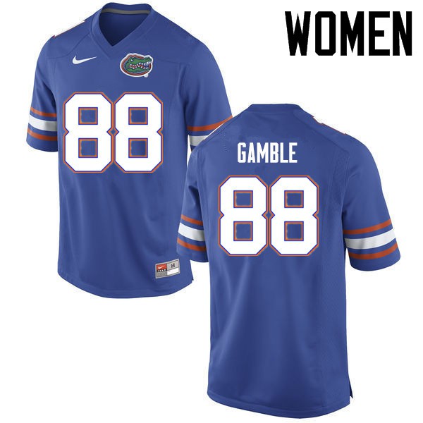 Florida Gators Women #88 Kemore Gamble College Football Jersey Blue